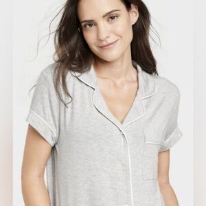 Stars Above Pajama Top Only New With Tags Grey Size Medium